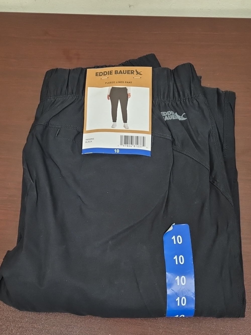 Eddie Bauer Women's Black Fleece-Lined Joggers Size 10